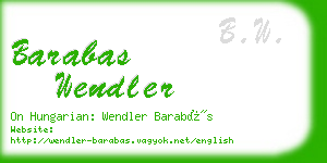barabas wendler business card